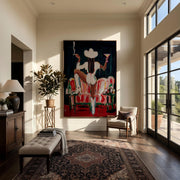 "POP Art" - Modern Heavy Impasto Western Animal Artwork | Rich Color Palette Knife Painting | Luxury Vertical Wall Art #Q 59