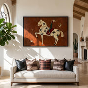 "Vintage Americana Art" - Modern Heavy Impasto Western Animal Artwork | Rich Color Palette Knife Painting | Luxury Horizontal Wall Art #Q 3