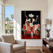 "POP Art" - Modern Heavy Impasto Western Animal Artwork | Rich Color Palette Knife Painting | Luxury Vertical Wall Art #Q 59
