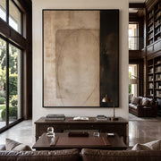 "Wabi-Sabi Art｜Earth‑Tone Minimalist Abstract" - Modern Heavy Impasto Abstract Artwork | Rich Color Palette Knife Painting | Luxury Vertical Wall Art #Q 44
