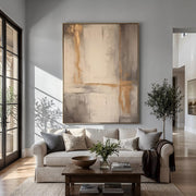 "Abstract Art｜Gold Foil Luxury" - Modern Heavy Impasto Abstract Artwork | Rich Color Palette Knife Painting | Luxury Two-Panel Vertical Wall Art #Q 41