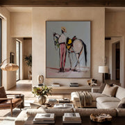 "POP Art" - Modern Heavy Impasto Western Animal Artwork | Rich Color Palette Knife Painting | Luxury Vertical Wall Art #Q 52