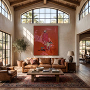 "POP Art" - Modern Heavy Impasto Dog Portrait Artwork | Rich Color Palette Knife Painting | Luxury Vertical Wall Art #Q 65