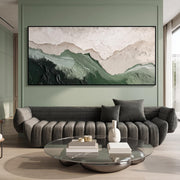 "3D-Textured Art｜Layered Mountain" - Modern Heavy Impasto Landscape Artwork | 3D Rich Color Palette Knife Painting | Luxury Vertical Wall Art #Q 46