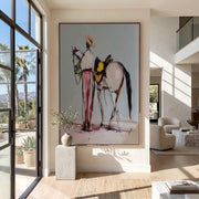 "POP Art" - Modern Heavy Impasto Western Animal Artwork | Rich Color Palette Knife Painting | Luxury Vertical Wall Art #Q 52