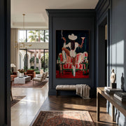 "POP Art" - Modern Heavy Impasto Western Animal Artwork | Rich Color Palette Knife Painting | Luxury Vertical Wall Art #Q 59