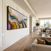 "3D-Textured Art｜Color Flowing Layer" - Modern Heavy Impasto Abstract Artwork | 3D Rich Color Palette Knife Painting | Luxury Vertical Wall Art #Q 33