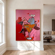 "POP Art" - Modern Heavy Impasto Abstract Artwork | Rich Color Palette Knife Painting | Luxury Vertical Wall Art #Q 66