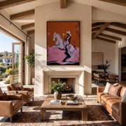 "POP Art" - Modern Heavy Impasto Abstract Artwork | Rich Color Palette Knife Painting | Luxury Vertical Wall Art #Q 53
