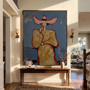 "POP Art" - Modern Heavy Impasto Abstract Artwork | Rich Color Palette Knife Painting | Luxury Vertical Wall Art #Q 58