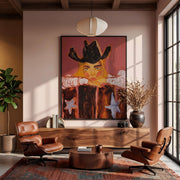 "POP Art" - Modern Heavy Impasto Western Animal Artwork | Rich Color Palette Knife Painting | Luxury Vertical Wall Art #Q 62