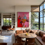 "POP Art" - Modern Heavy Impasto Abstract Artwork | Rich Color Palette Knife Painting | Luxury Vertical Wall Art #Q 66