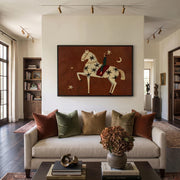 "Vintage Americana Art" - Modern Heavy Impasto Western Animal Artwork | Rich Color Palette Knife Painting | Luxury Horizontal Wall Art #Q 3