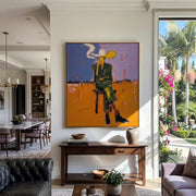 "POP Art" - Modern Heavy Impasto Western Animal Artwork | Rich Color Palette Knife Painting | Luxury Vertical Wall Art #Q 61