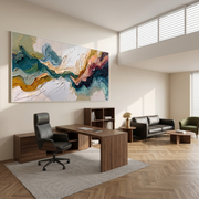 Floating Etherea – Heavy Texture Colorful Abstract Painting | Modern Wabi-Sabi Living Room Art #Q 545