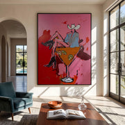 "POP Art" - Modern Heavy Impasto Abstract Artwork | Rich Color Palette Knife Painting | Luxury Vertical Wall Art #Q 66