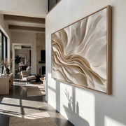 "3D-Textured Art｜Earthy‑Tone Soft Fold Abstract Wall" - Modern Heavy Impasto Abstract Artwork | 3D Rich Color Palette Knife Painting | Luxury Vertical Wall Art #Q 29