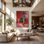 "POP Art" - Modern Heavy Impasto Western Animal Artwork | Rich Color Palette Knife Painting | Luxury Vertical Wall Art #Q 63
