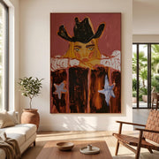 "POP Art" - Modern Heavy Impasto Western Animal Artwork | Rich Color Palette Knife Painting | Luxury Vertical Wall Art #Q 62