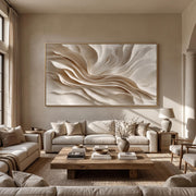 "3D-Textured Art｜Earthy‑Tone Soft Fold Abstract Wall" - Modern Heavy Impasto Abstract Artwork | 3D Rich Color Palette Knife Painting | Luxury Vertical Wall Art #Q 29