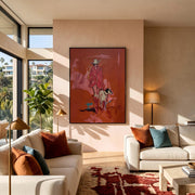 "POP Art" - Modern Heavy Impasto Dog Portrait Artwork | Rich Color Palette Knife Painting | Luxury Vertical Wall Art #Q 65