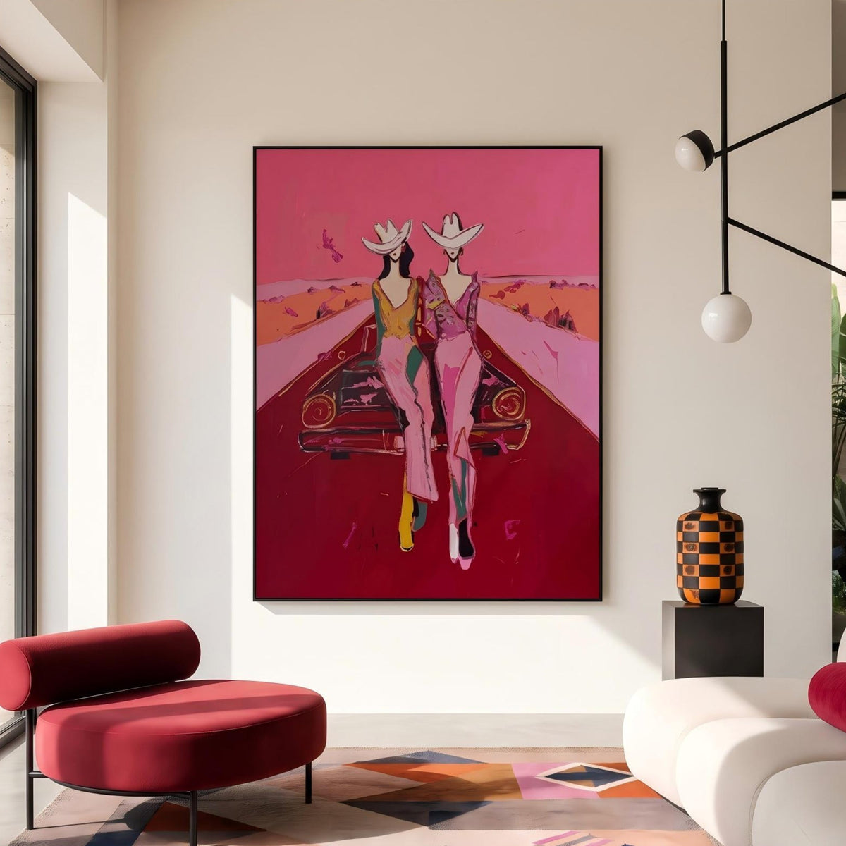 "POP Art" - Modern Heavy Impasto Abstract Artwork | Rich Color Palette Knife Painting | Luxury Vertical Wall Art #Q 67