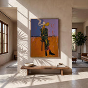 "POP Art" - Modern Heavy Impasto Western Animal Artwork | Rich Color Palette Knife Painting | Luxury Vertical Wall Art #Q 61