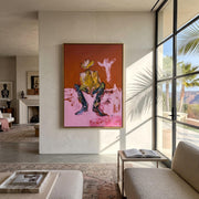 "POP Art" - Modern Heavy Impasto Abstract Artwork | Rich Color Palette Knife Painting | Luxury Vertical Wall Art #Q 60