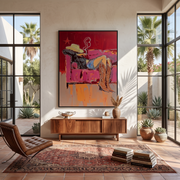 "POP Art" - Modern Heavy Impasto Western Animal Artwork | Rich Color Palette Knife Painting | Luxury Vertical Wall Art #Q 68