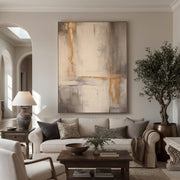 "Abstract Art｜Gold Foil Luxury" - Modern Heavy Impasto Abstract Artwork | Rich Color Palette Knife Painting | Luxury Two-Panel Vertical Wall Art #Q 41