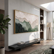 "3D-Textured Art｜Layered Mountain" - Modern Heavy Impasto Landscape Artwork | 3D Rich Color Palette Knife Painting | Luxury Vertical Wall Art #Q 46