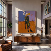 "POP Art" - Modern Heavy Impasto Western Animal Artwork | Rich Color Palette Knife Painting | Luxury Vertical Wall Art #Q 61