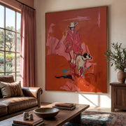 "POP Art" - Modern Heavy Impasto Dog Portrait Artwork | Rich Color Palette Knife Painting | Luxury Vertical Wall Art #Q 65