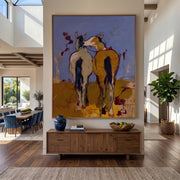 "POP Art" - Modern Heavy Impasto Abstract Artwork | Rich Color Palette Knife Painting | Luxury Vertical Wall Art #Q 55