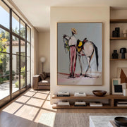 "POP Art" - Modern Heavy Impasto Western Animal Artwork | Rich Color Palette Knife Painting | Luxury Vertical Wall Art #Q 52