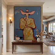 "POP Art" - Modern Heavy Impasto Abstract Artwork | Rich Color Palette Knife Painting | Luxury Vertical Wall Art #Q 58