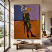 "POP Art" - Modern Heavy Impasto Western Animal Artwork | Rich Color Palette Knife Painting | Luxury Vertical Wall Art #Q 61