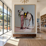 "POP Art" - Modern Heavy Impasto Western Animal Artwork | Rich Color Palette Knife Painting | Luxury Vertical Wall Art #Q 52
