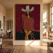 "POP Art" - Modern Heavy Impasto Western Animal Artwork | Rich Color Palette Knife Painting | Luxury Vertical Wall Art #Q 56