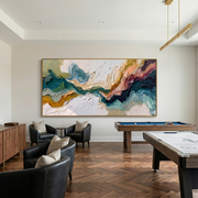 Floating Etherea – Heavy Texture Colorful Abstract Painting | Modern Wabi-Sabi Living Room Art #Q 545