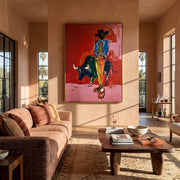 "POP Art" - Modern Heavy Impasto Western Animal Artwork | Rich Color Palette Knife Painting | Luxury Vertical Wall Art #Q 63