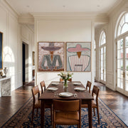 "Vintage Americana Art" - Modern Heavy Impasto Western Animal Artwork | Rich Color Palette Knife Painting | Luxury Two-Panel Vertical Wall Art #Q 50