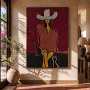 "POP Art" - Modern Heavy Impasto Western Animal Artwork | Rich Color Palette Knife Painting | Luxury Vertical Wall Art #Q 56