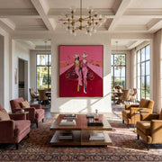 "POP Art" - Modern Heavy Impasto Abstract Artwork | Rich Color Palette Knife Painting | Luxury Vertical Wall Art #Q 67