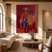 "POP Art" - Modern Heavy Impasto Abstract Artwork | Rich Color Palette Knife Painting | Luxury Vertical Wall Art #Q 57