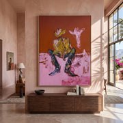 "POP Art" - Modern Heavy Impasto Abstract Artwork | Rich Color Palette Knife Painting | Luxury Vertical Wall Art #Q 60