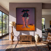 "POP Art" - Modern Heavy Impasto Abstract Artwork | Rich Color Palette Knife Painting | Luxury Vertical Wall Art #Q 54