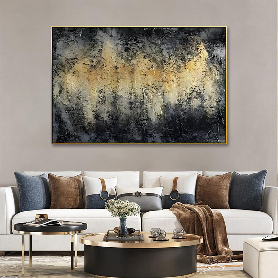 A New Day Breaks | Abstract Canvas Wall Art | QSQart — Front View | Abstract Oil Painting for Home Decor
