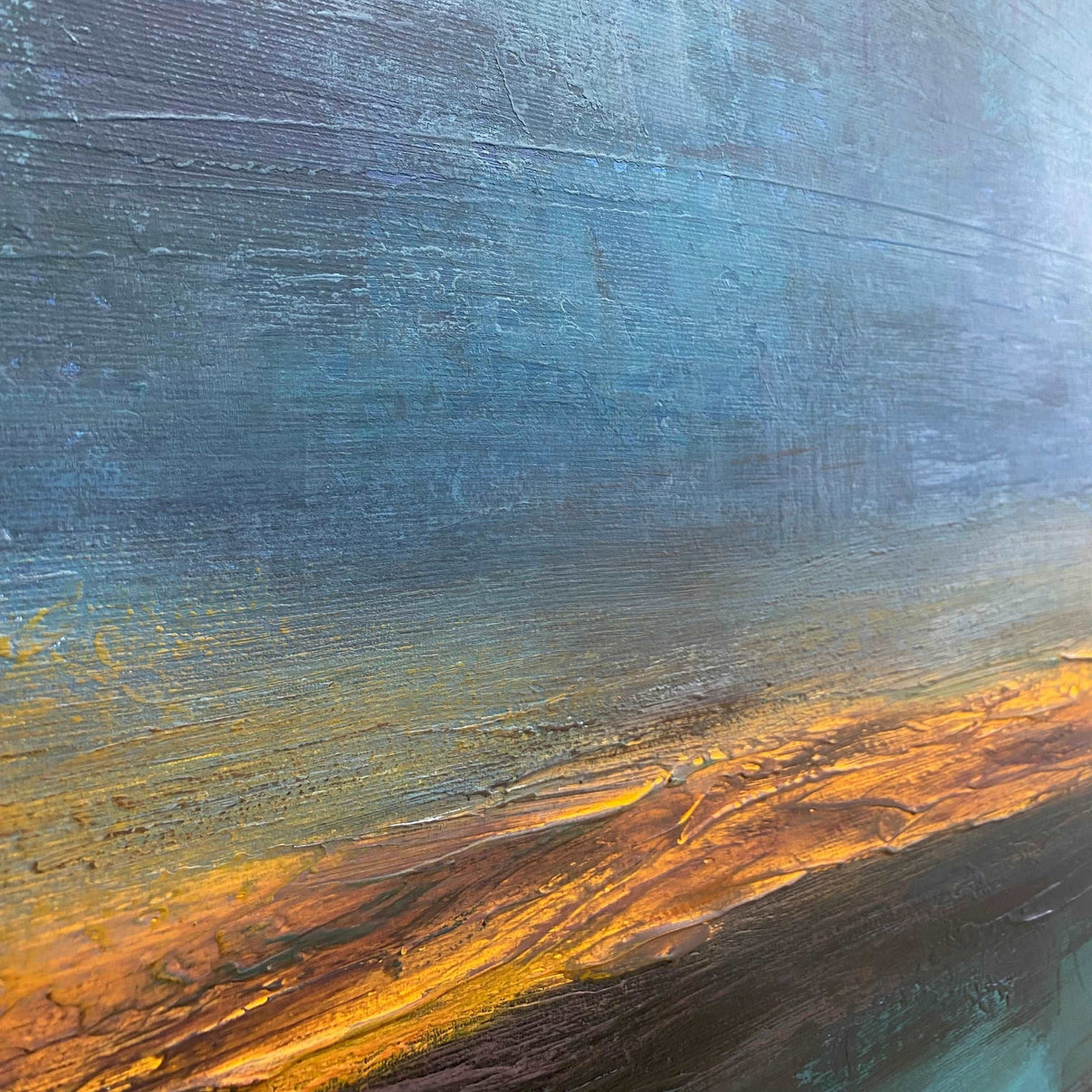 Abstract artwork landscape painting STORMY OCEAN — Front View | Abstract Oil Painting for Home Decor