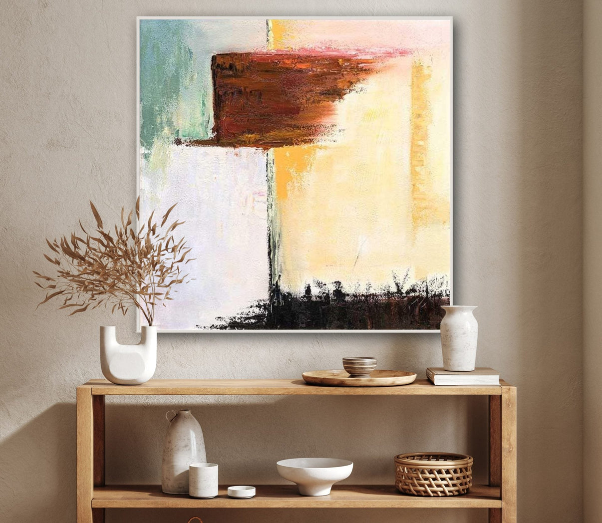 A Reminiscence | Abstract Canvas Wall Art | QSQart — Front View | Abstract Oil Painting for Home Decor